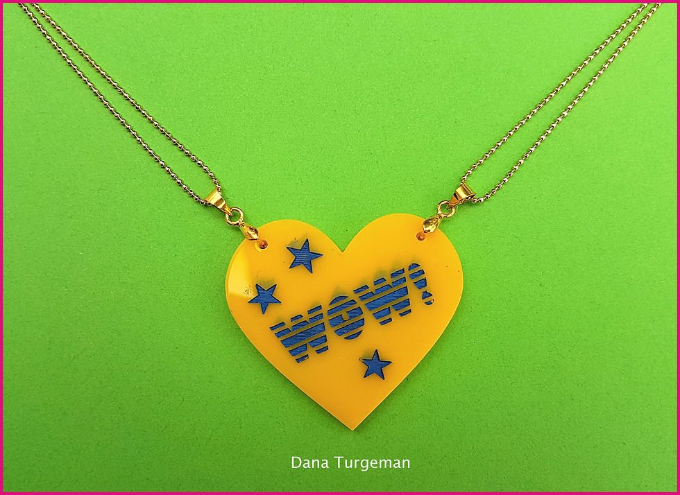 Yellow Heart Necklace WOW שרשרת לב צהוב