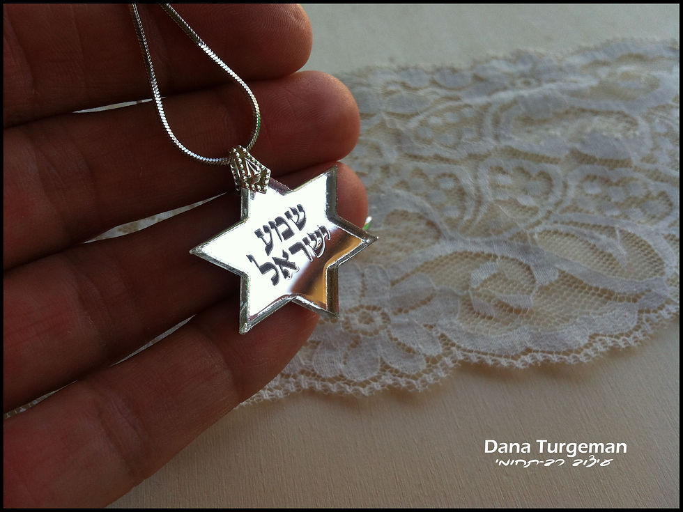 Silver mirror david star necklace