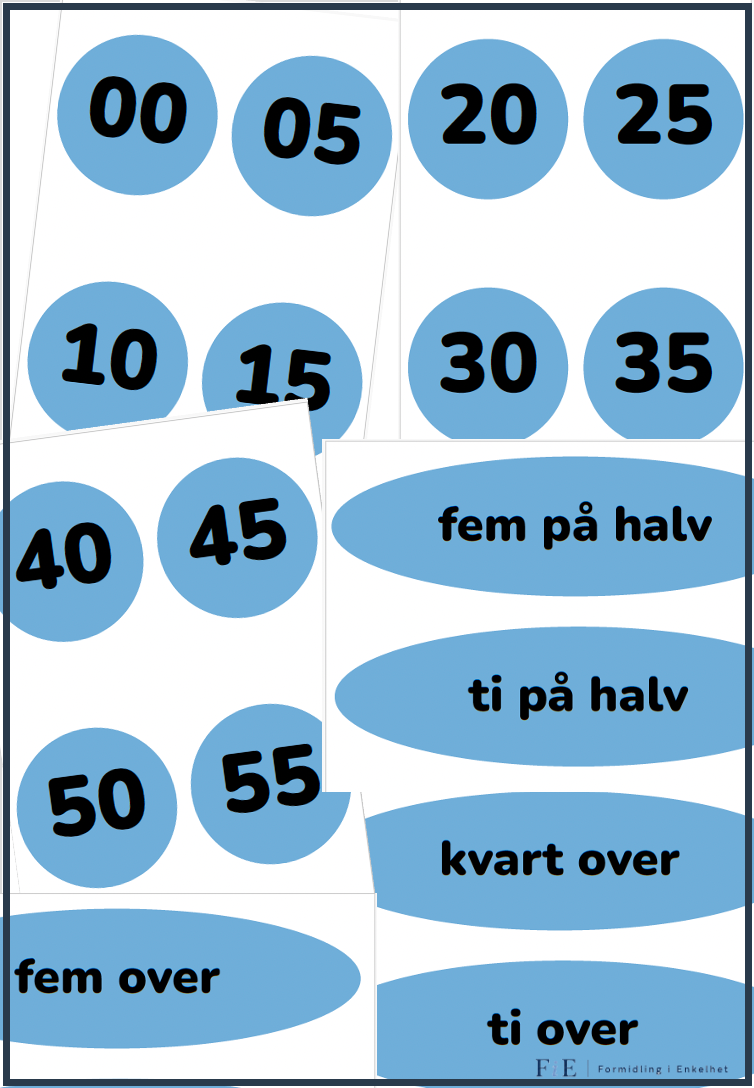 Klokkeoversikt - Ensfarget
