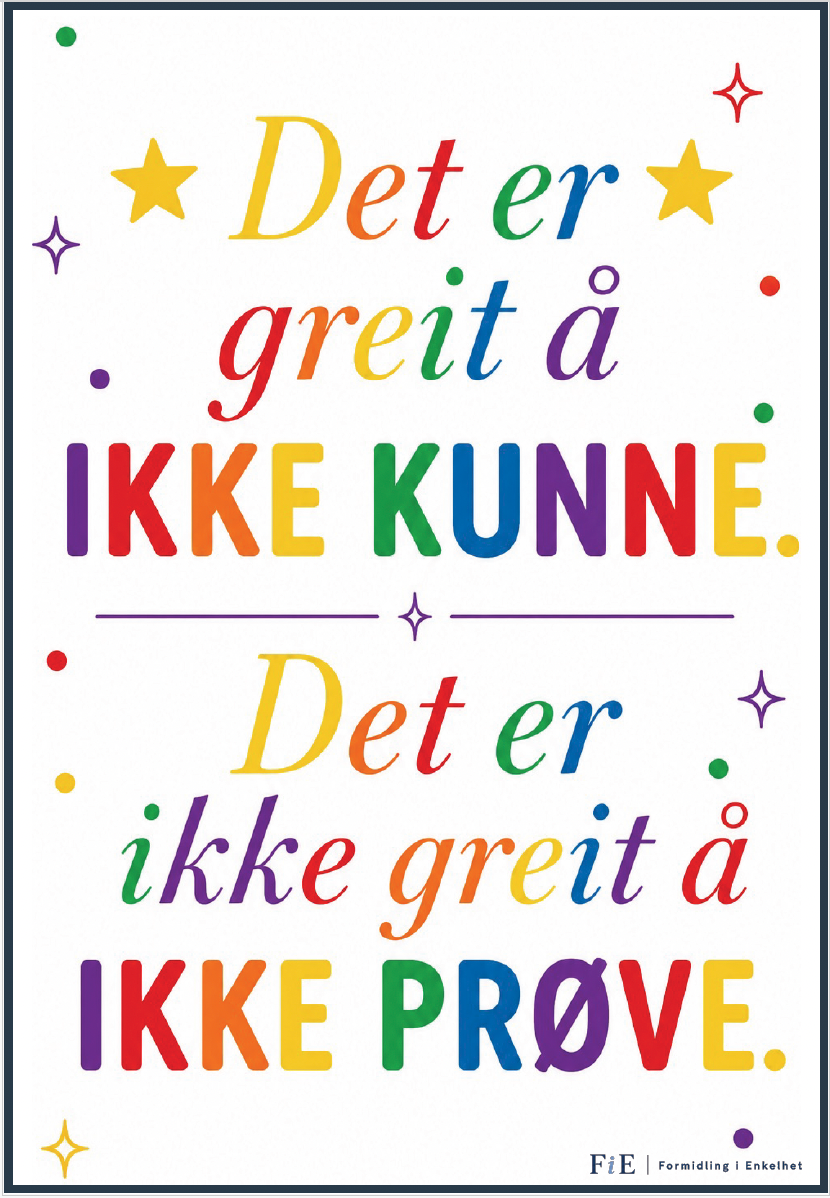 Det er greit å ikke kunne - Fargerik