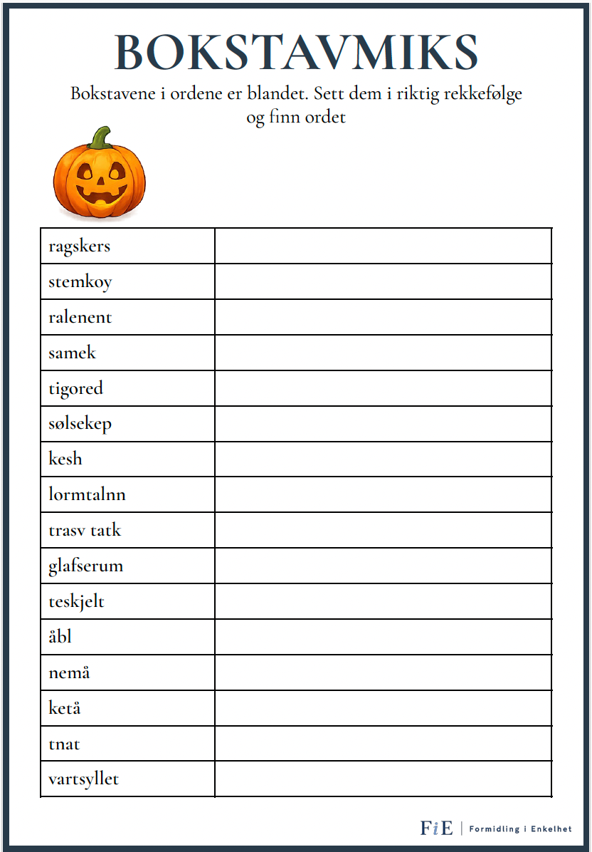Bokstavmiks - Halloween