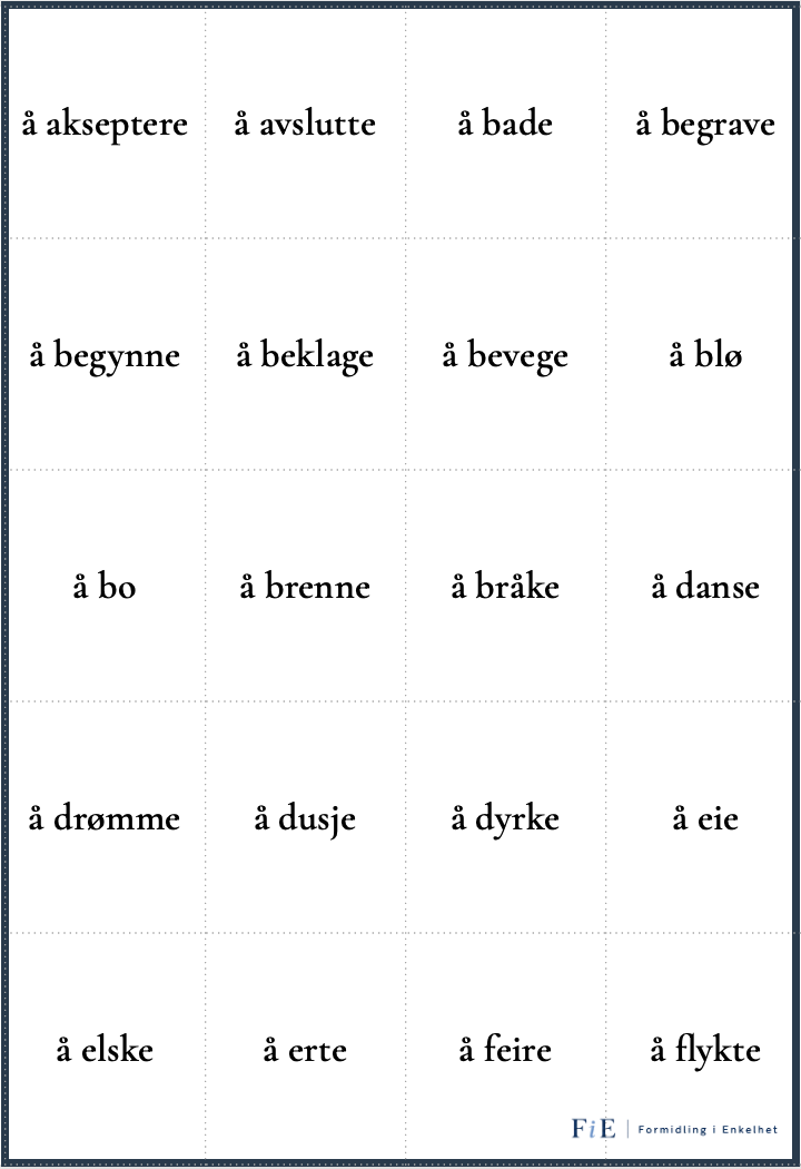 Svake verb-kort