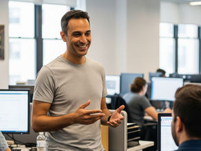 Man giving feedback in office setting