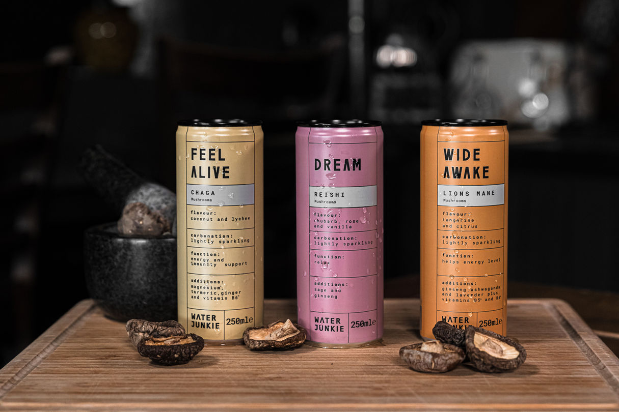 WaterJunkie launches mushroom-infused sparkling drinks to tap functional beverage demand