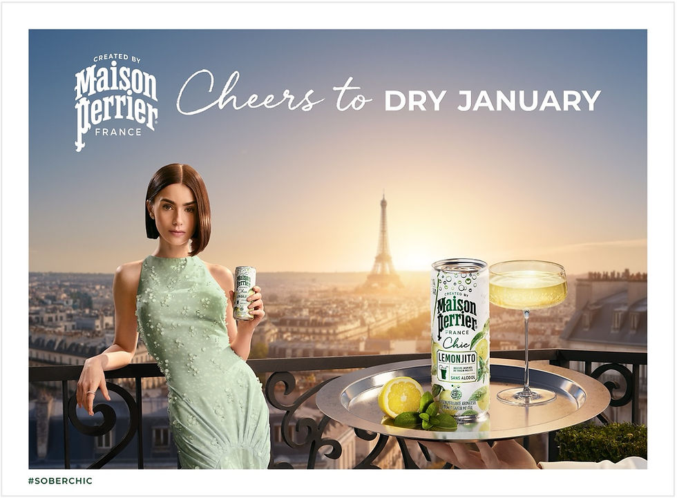 Maison Perrier’s latest campaign for its Chic line-up of mocktails, designed with mixologists to meet consumers’  growing demand for alcohol-free choices.