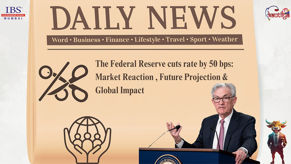 Fed Cuts Rates by 50 bps: Market Reaction, Future Projections & Global Impact