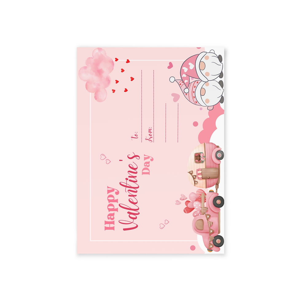 Thumbnail: Valentines Day Cards (One-sided print)