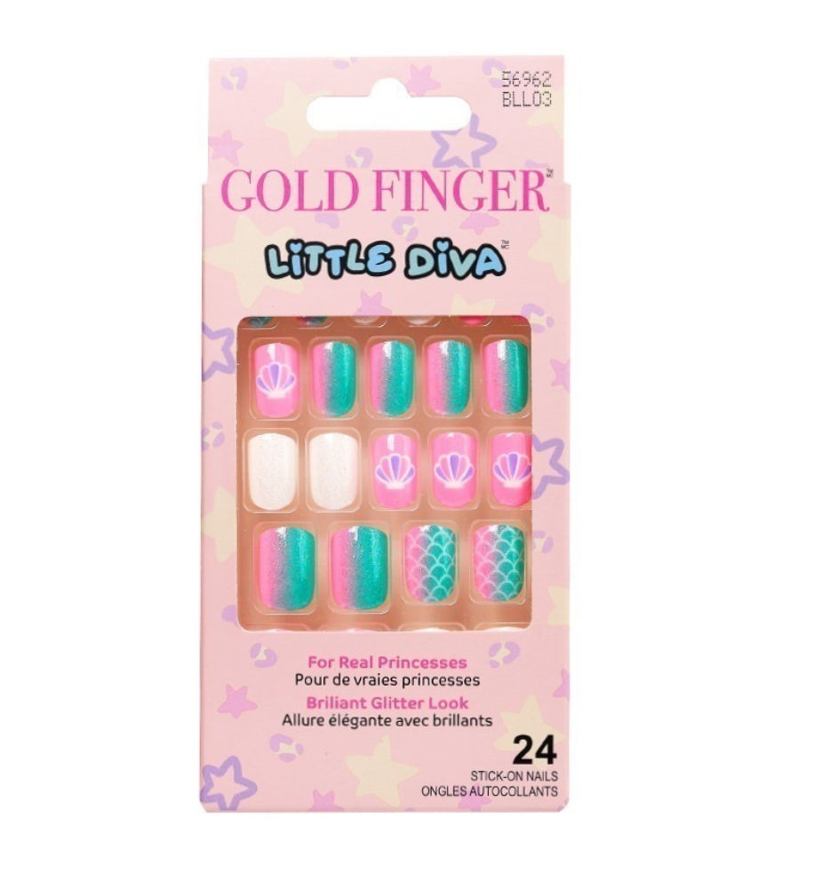 Gold Finger Little Diva Nails 