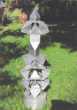 The Feathered Snake-Quetzalcoatl, 2006, aluminum, height 60 in.  WEB