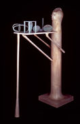The Collector, cast bronze, cast aluminum, 66 x 17.75 x 38 in, 168 x 45 x 97 cm, 1991 -2.j