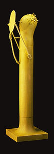 Woman with Mirror, 1988, oil glaze on cast bronze, 67 x 18 x 18.5 in., 170 x 46 x 47 cm.