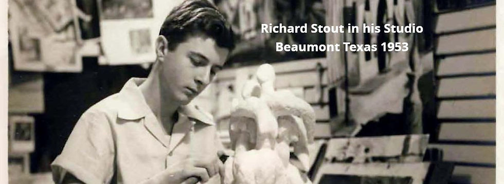 The Young Richard Stout in his Beaumont Studio 1957