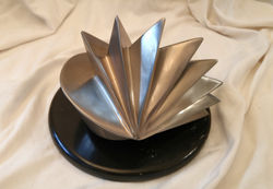 Pendulum II, 2006, aluminum-marble, 11 x 11.5 x 11.5 in.   WEB