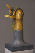 Woman with Braid, oil paint and stain on cast bronze, -  acrylic stain on cast aluminum, 2