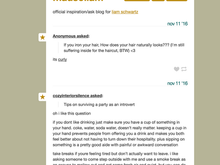 Tripping Over You - Character based Tumblr pages