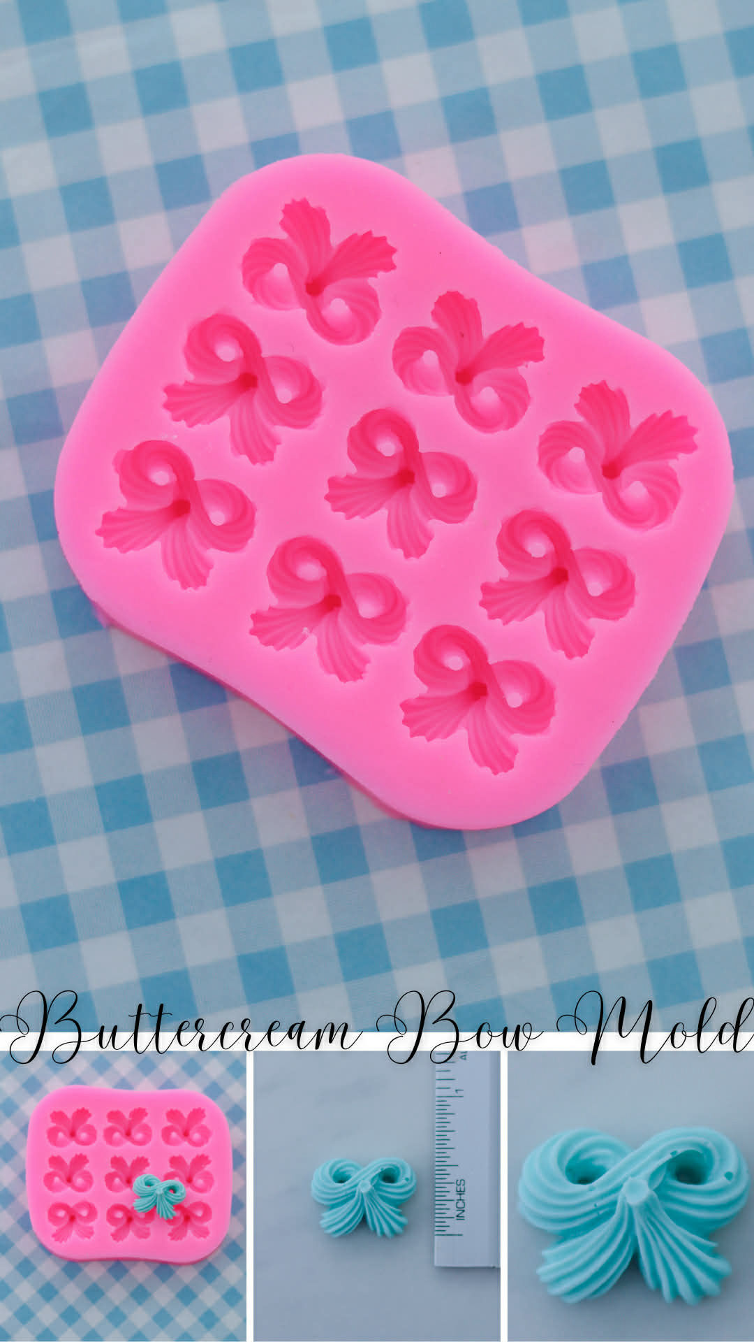 Sprinkles & Sparkles Buttercream Bow Mold, bow mold, chocolate bow mold, tiny bow mold, small chocolate bow mold, bow mold