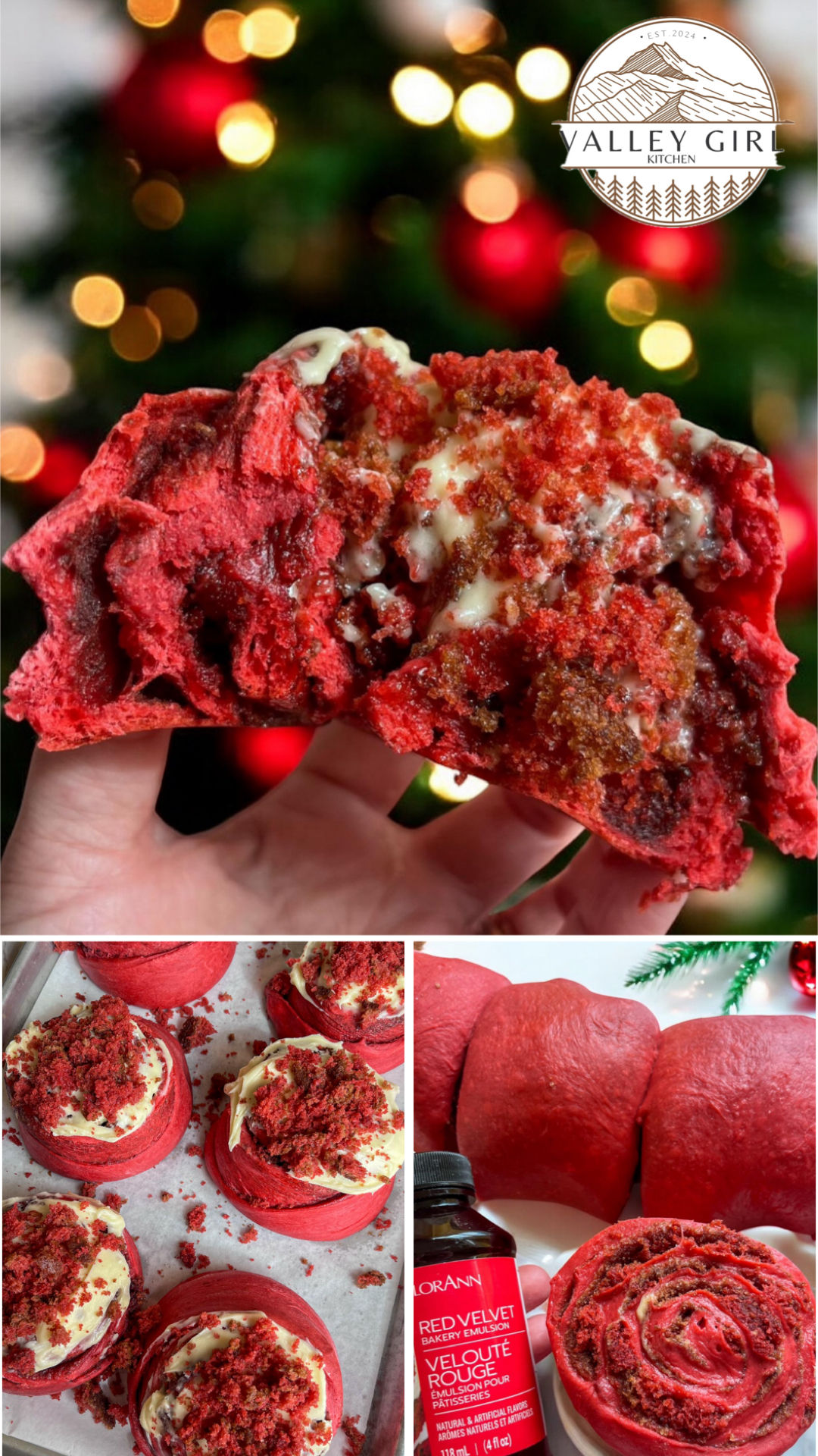 Valley Girl Kitchen Red Velvet Cinnamon Rolls DIGITAL RECIPE