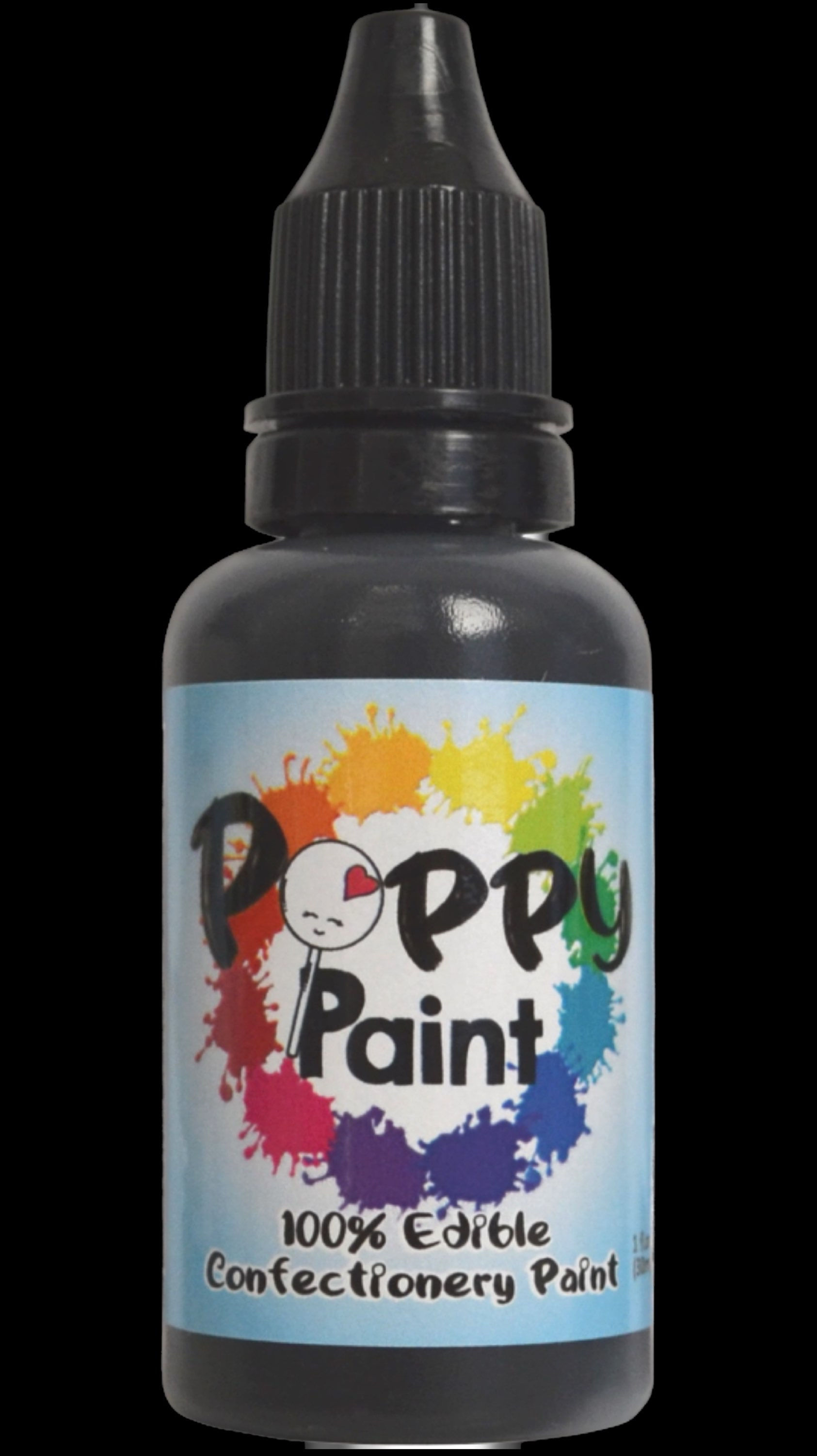 BLACK POPPY PAINT, POPPY PAINT BLACK, POPPY PAINTS, POPPY PAINT, EDIBLE PAINT, PAINT FOR CHOCOLATE