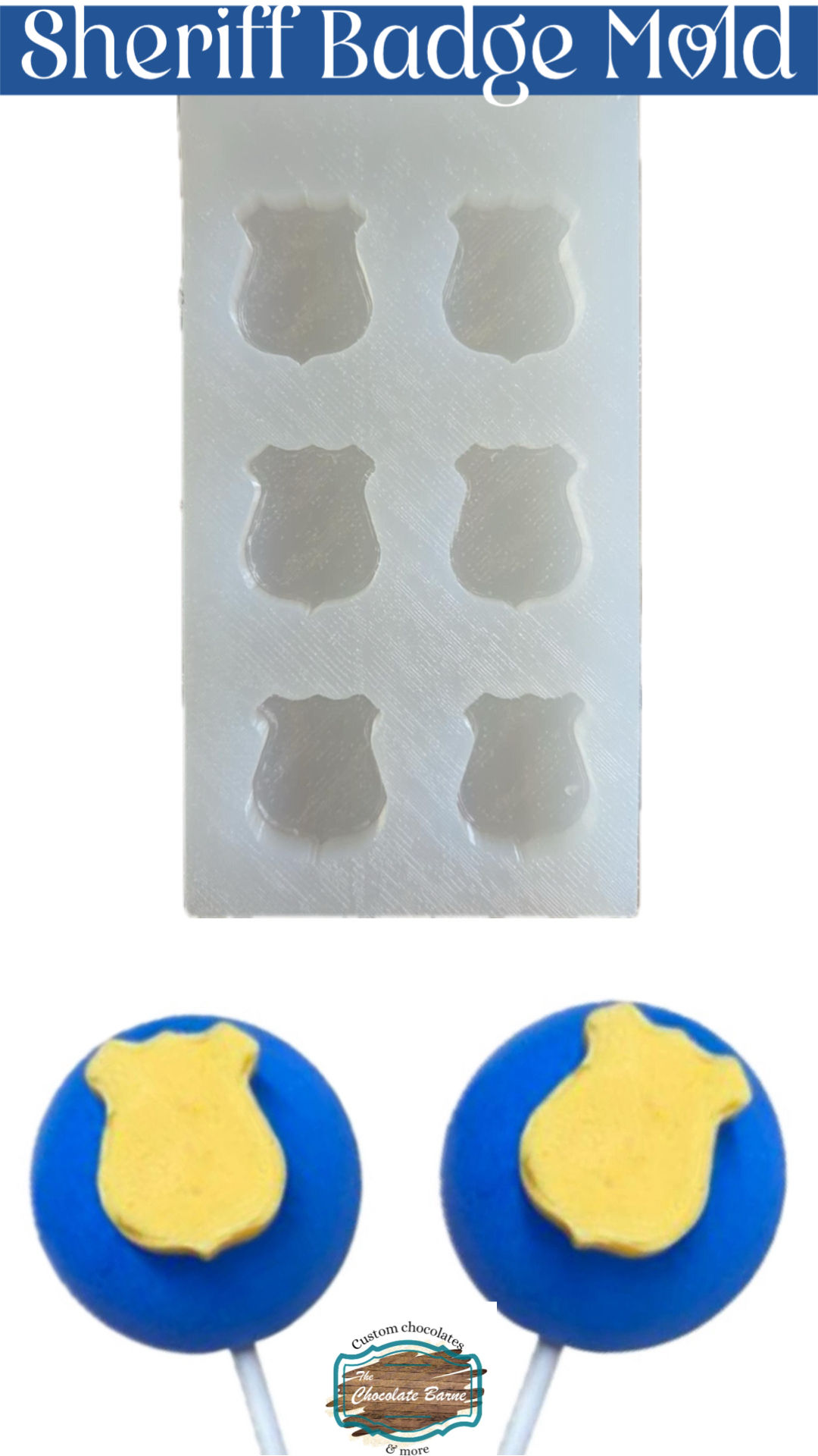 CHOCOLATE BARNE SHERIFF BADGE MOLD, SHERIFF BADGE MOLD, POLICE OFFICER BADGE MOLD, BADGE MOLDS FOR CHOCOLATE