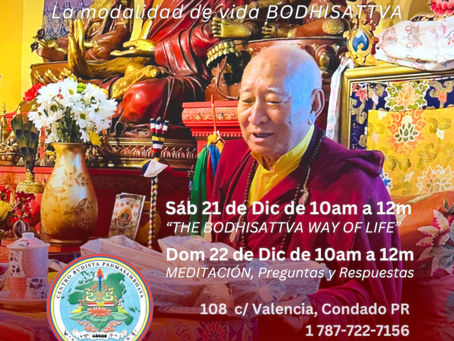 La modalidad de vida Bodhisattva “The Bodhisattva Way of Life”impartida por el Ven Khenpo Tsewang Rinpoche - 21 y 22 de Diciembre