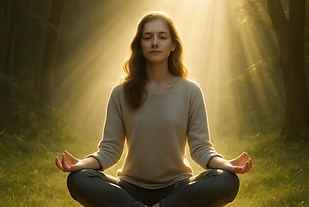Jeune femme médite