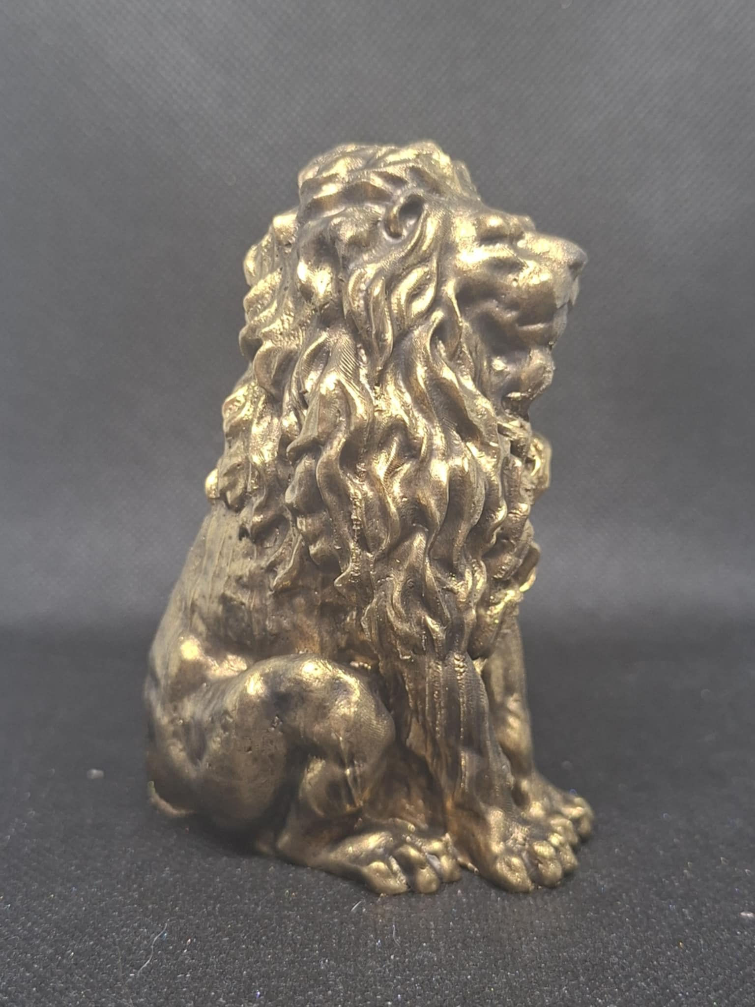 🦁 Le Gardien du Soleil - Figurine artisanale en résine et pigments