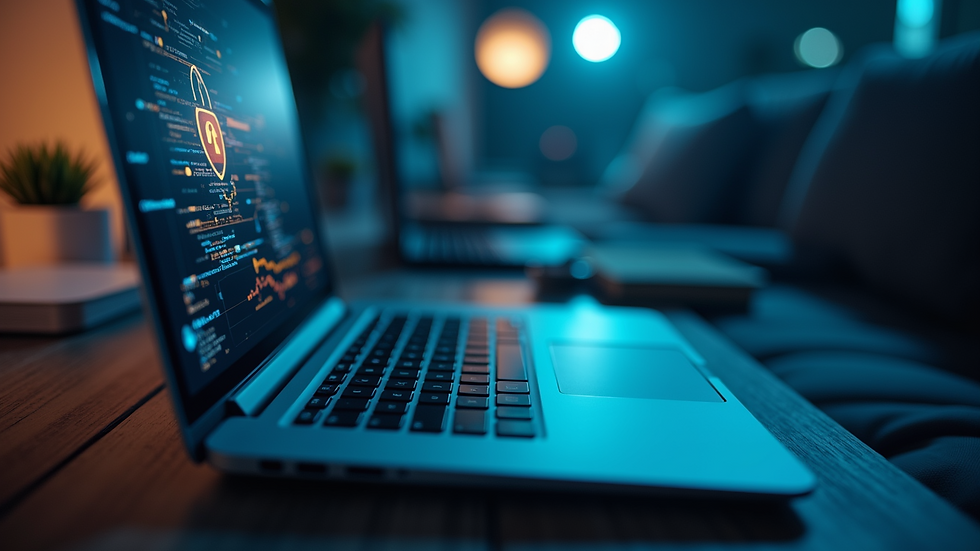 High angle view of a digital security interface on a laptop