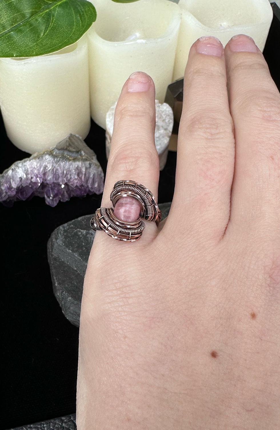 Thumbnail: Rhodonite Ring - Size 4.5