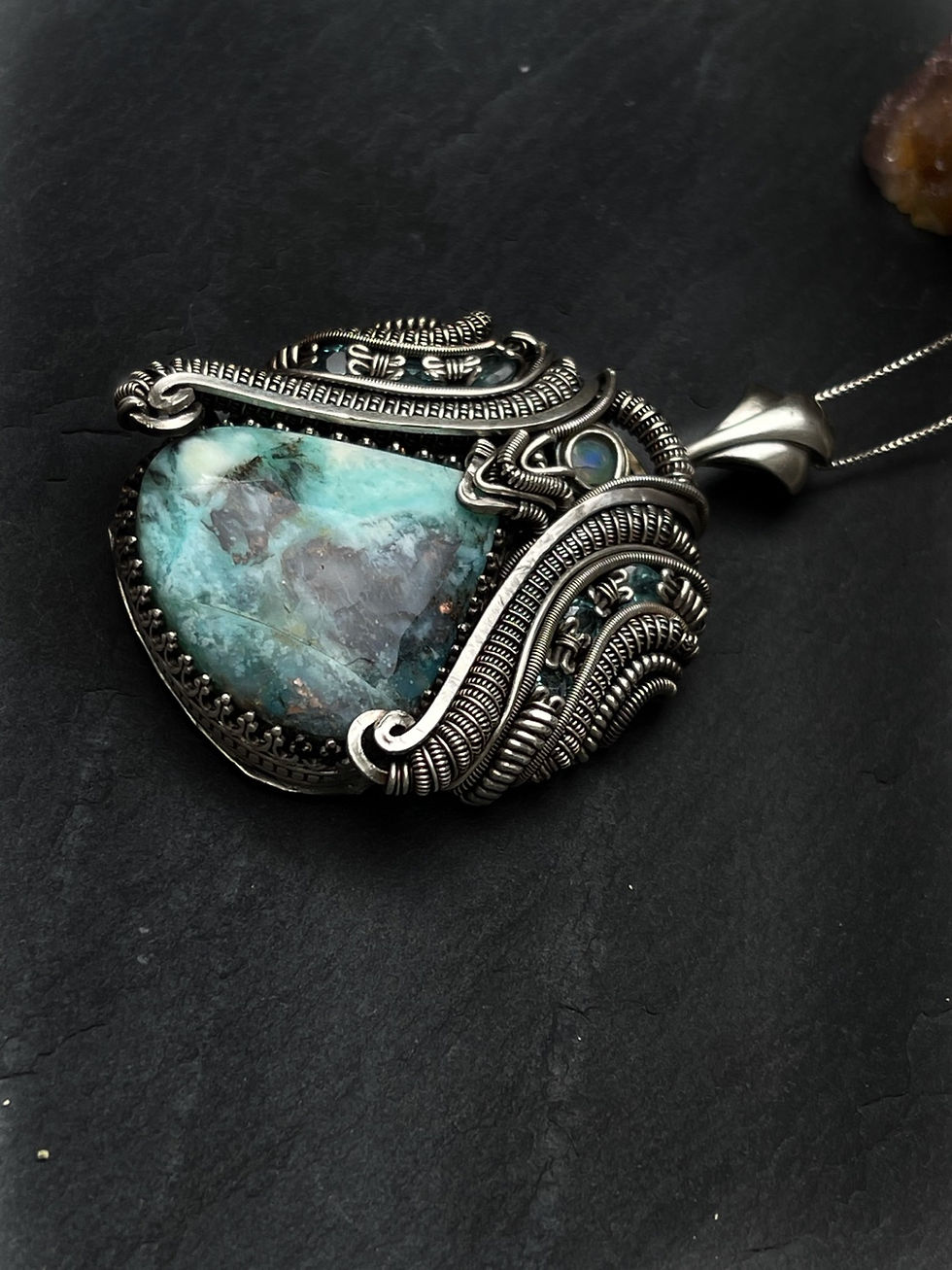 Thumbnail: Blue Opal Wood Pendant 