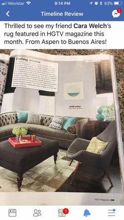 Boedo cowhide rug in HGTV magazine
