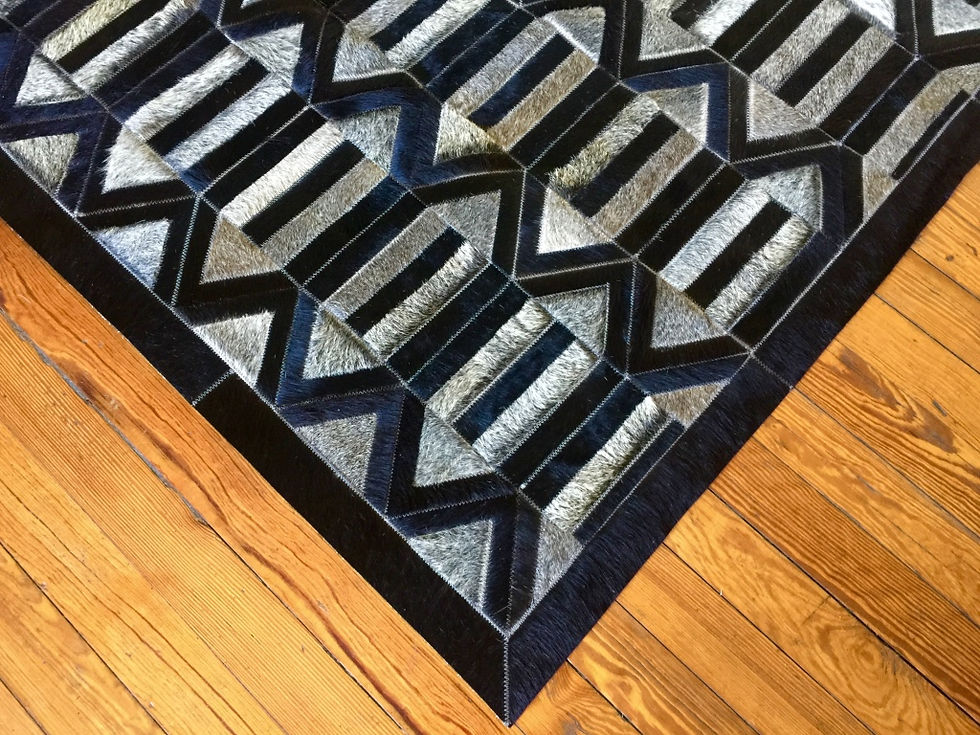 Thumbnail: Close-up of Banfield geometric patchwork rug showing interlocking hexagon lattice