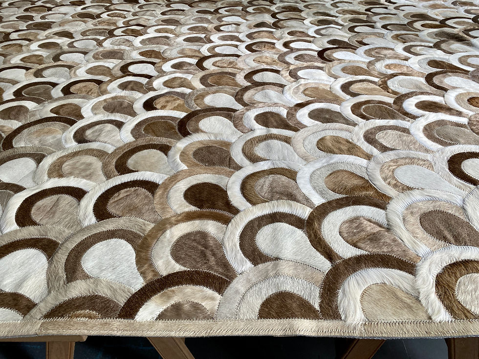 Thumbnail: The Navarro designer rug by Lifestyle by Cara, showcasing a sophisticated fan-scale geometry with a seamless, rhythmic transi