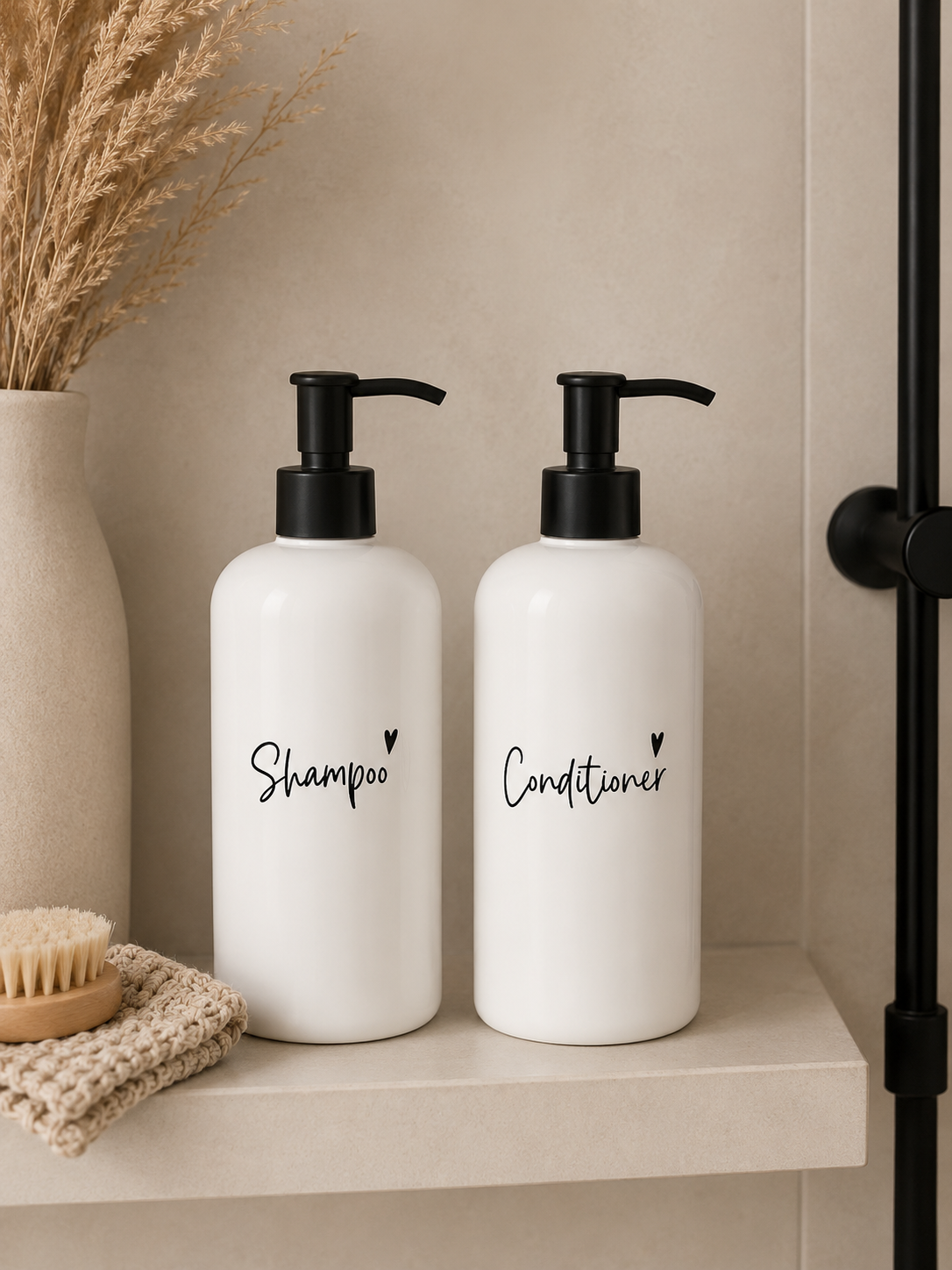 Aufkleber Shampoo und Conditioner