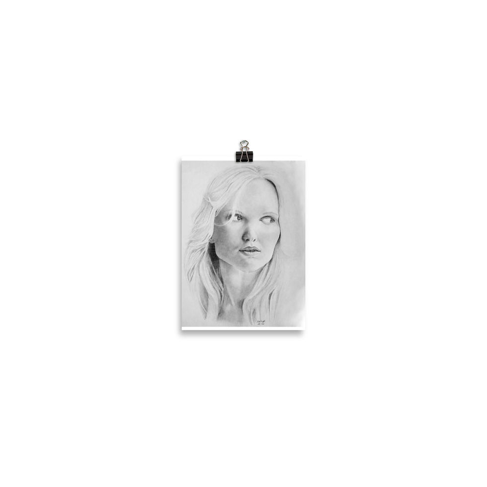 Thumbnail: First Light- soft morning glow thoughtful womans portrait, Art Poster