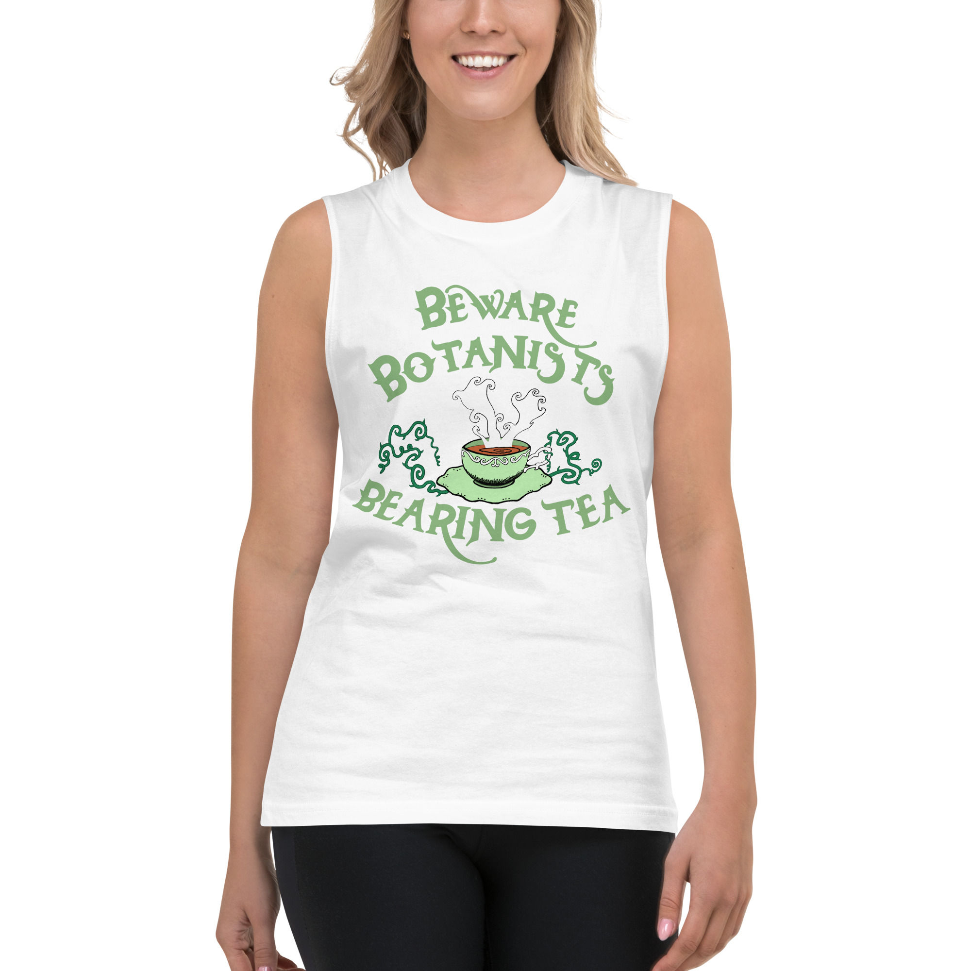 beware botanist tea tank top