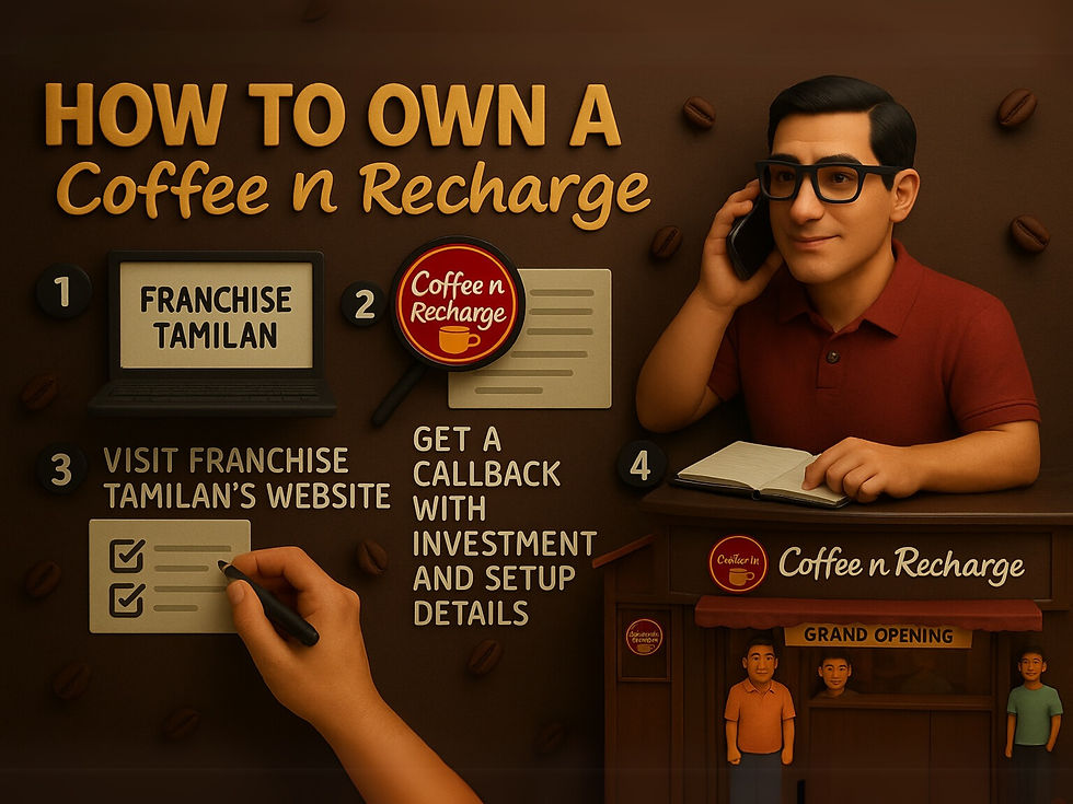 Step-by-step guide on how to start a Coffee n Recharge franchise — best low investment coffee franchise in India