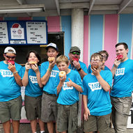 Boy Scouts with donuts