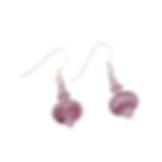 Thumbnail: pink lampwork bead earrings laying flat on a white background
