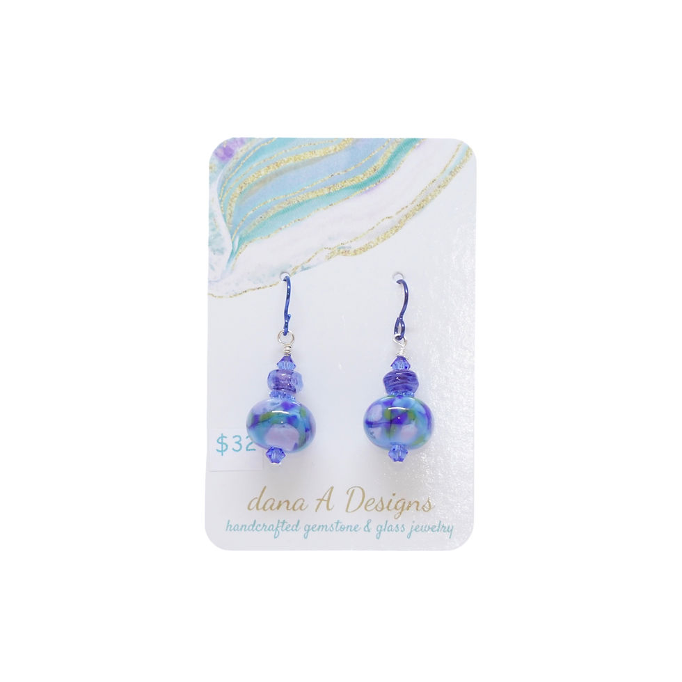 Thumbnail: Lampwork earrings on an earring card