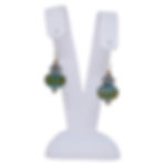 Lampwork bead earrings on earring display