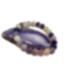 Purple Agate gemstone healing bracelet on a purple Geode