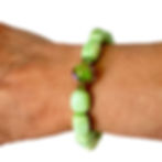 Green Opal stretch bracelet on wrist