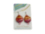 Lampwork bead earrings on earring display