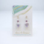 lampwork bead earrings on an earring card