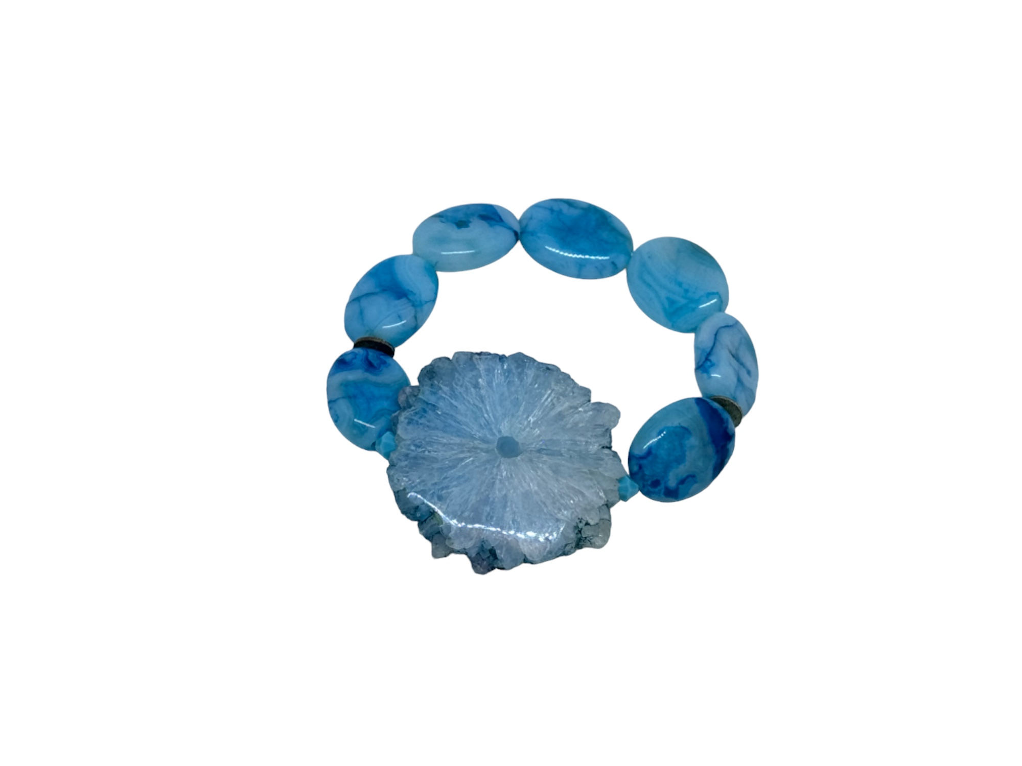 Agate & Druzy Quartz Bracelet