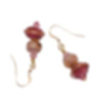Pink lampwork beaded earrings