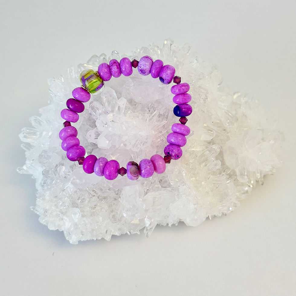 Thumbnail: Purple Opal gemstone bracelet on crystal