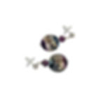 lampwork bead earrings laying flat