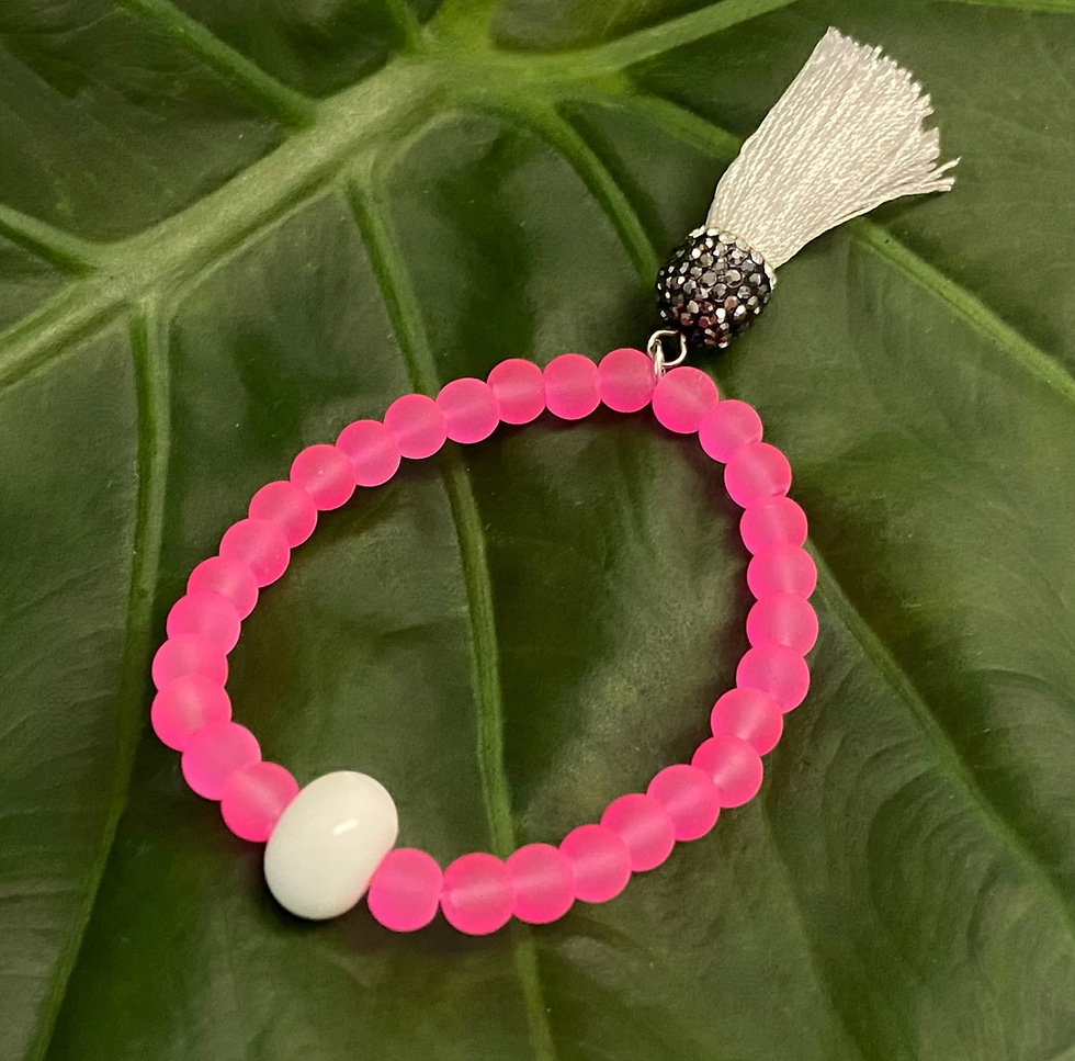 Thumbnail: White Jade & Black Obsidian Bracelet Set