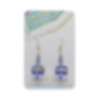 Blue lampwork glass earrings on earring card